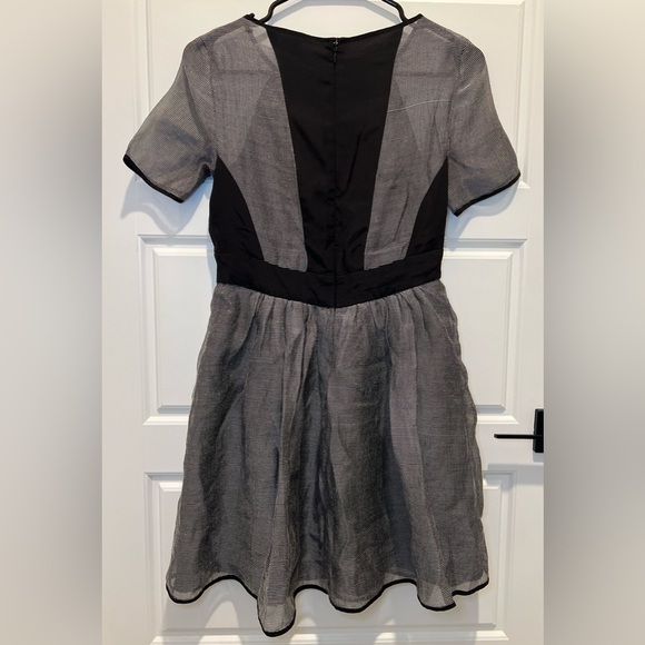 BCBGeneration Black and Gray Fit and Flare Midi Dress - Picture 2 of 13